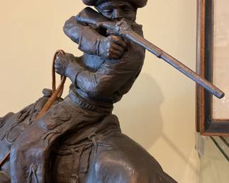 Austin production 70s bronze horse and cowboy 21” x 14” $400 + tax