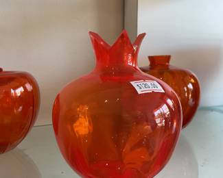 Orange Leerdam hand blown glass vases $48 + tax
