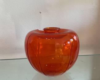 Orange Leerdam hand blown glass vases $48 + tax