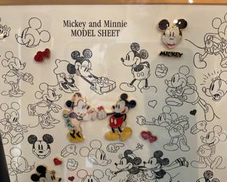 Mickey and Minnie model sheet framed 18.5” x 16” $80 + tax