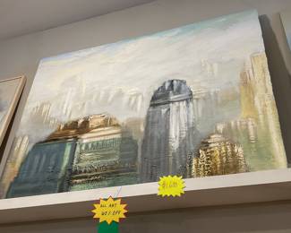 City oil painting - $640+ tax - 3 feet by 4 feet