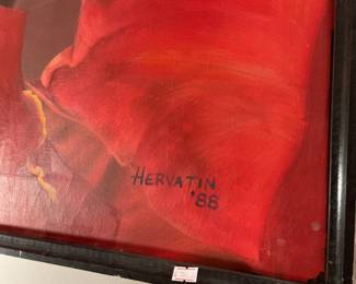 Hervatin ‘88 hibiscus on canvas signed 36” x 54” $280 + tax