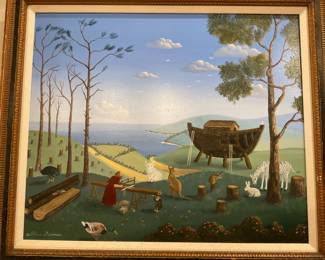 Noah’s Ark Original Oil Painting - $120 + tax 22in x 23in