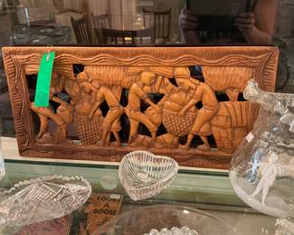Signed hand carved wood art from Grenada - $30 + tax