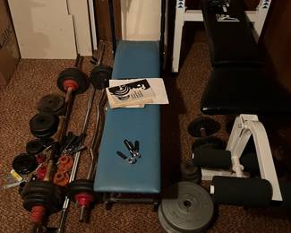 Weight Benches, Everlast Heavy Bag and Weights
