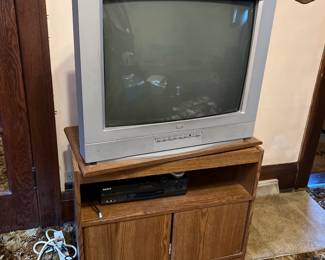 RCA Tv, Sony VCR, and TV Stand