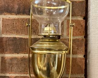 Vintage EAGLE Brass Ship Gimbal Oil Lamp Swivel Wall or Table Mount. 2 Available