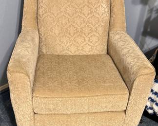 Vintage Upholstered Swivel Glider. 2 Available