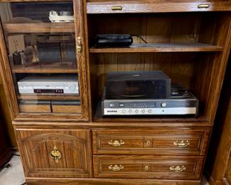 Solid Wood Roll Front Media Cabinet.