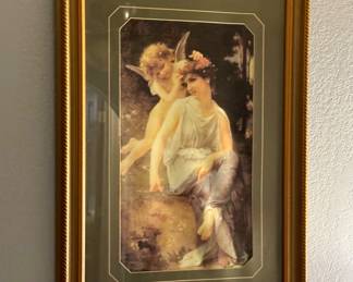 Vintage Venus and Cupid Framed Wall Art.