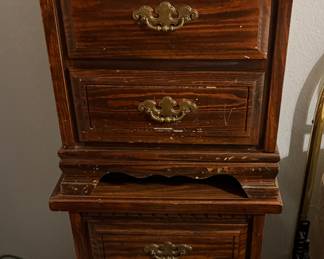 Vintage Hardwood 2 Drawer Nightstand. 2 Available Top Condition