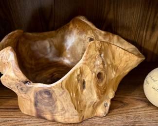 Hand Turned Burl Wood Bowl.