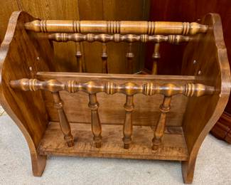 Solid Large Wood Traditional Magazine Rack.