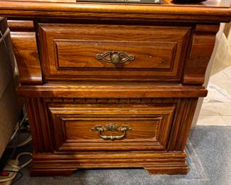 Vintage Hardwood 2 Drawer Nightstand. 2 Available Top Condition