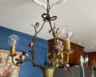 Antique French basket light