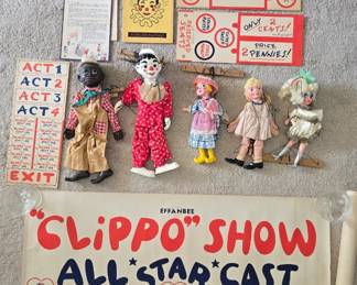 Clippo the clown puppet set