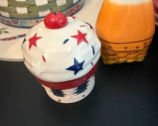 Longaberger Cupcake, Candy Corn and Spring Bottom Baskets