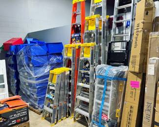 Bins, Ladders, Attic Ladders and Misc Merchandise Orlando Estate Auction