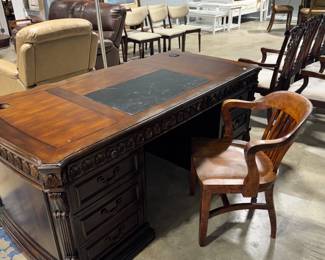 Office Desk and B.L. Marble Co Bankers Chair Orlando Estate Auction