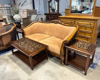 High back Sofa, Coffee & End Tables Orlando Estate Auction