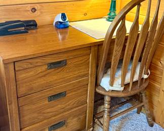 Wood Desk and Chair
