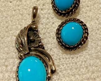 Sterling Pendant and Earrings
