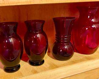 Assorted Red Vases