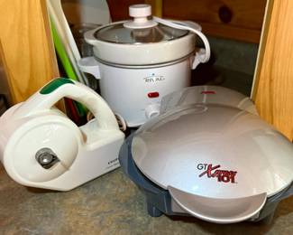 GT Xpress Indoor Countertop Grill, Rival Crockpot and Krups Open Master Can Opener