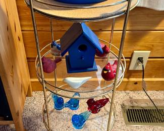 Three Shelf Plant Stand and Bird Decor