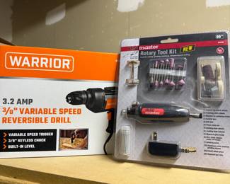 Warrior Variable Speed Reversible Drill and Drill Master Rotary Took Kit