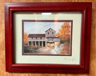 Framed and Signed Randall Ogle Old Mill Pigeon Forge