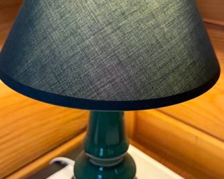 Dark Green Table Lamp with Shade