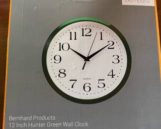 Bernhard 12 Inch Hunter Green Wall Clock