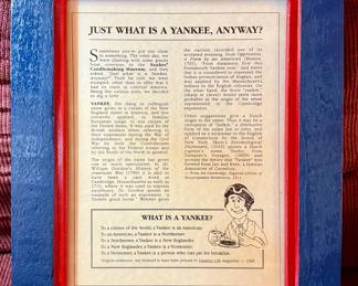 Outdoor Life Magazine, c. 1968 "Just What Is A Yankee, Anyway?" Framed Article