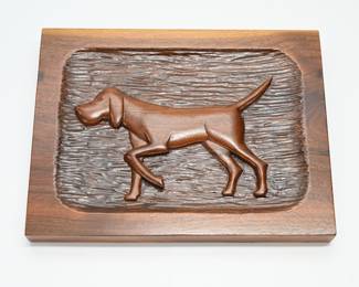 Hand Carved Pointer Decor
