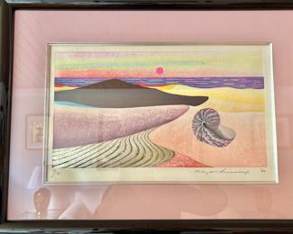 Signed and Numbered Chinoiserie "Sea" Art