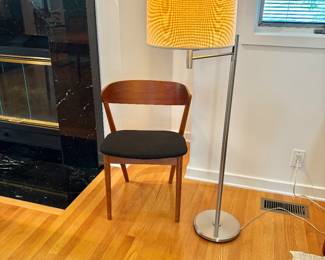 Sibast Style Dining Chair and MCM Chrome Floor Lamp