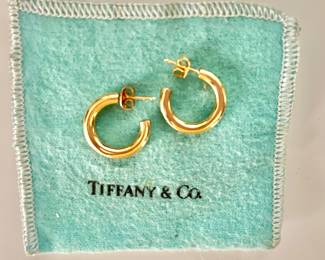 Tiffany & Co Gold Hoops Detail 