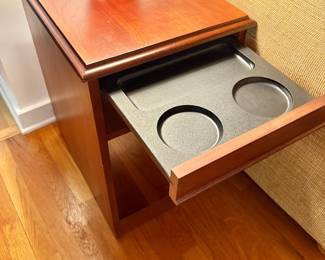 1 of 2 Accent Tables with Glass Rest