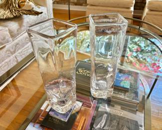 Simon Pearce - Set of 2 Hand Blown Vases