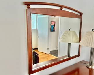 Ethan Allen American Dimensions Modern Cherry Wood Mirror