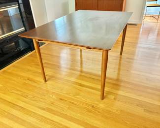 Mid Century Danish Modern Hans Wegner Style Teak Extendable Dining Table with Storage