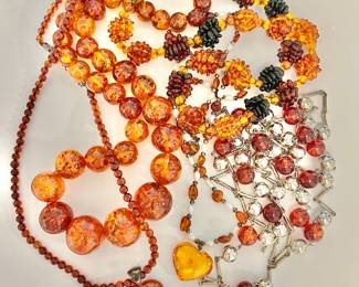 Amber and Faux Amber Necklaces 