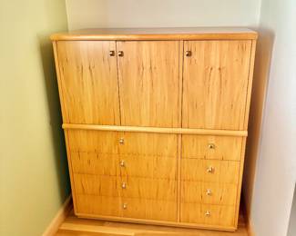 Jack Cartwright for Founders Mid Century 8 Drawer Armoire Gentlemans Chest