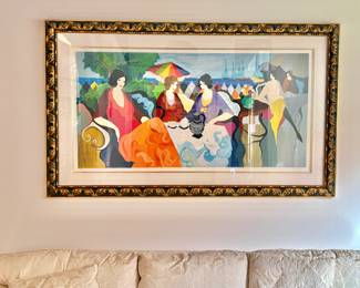 Beautifully Framed and Matted "Ladies Lunch" by Israeli Artist Itzchak Tarkay