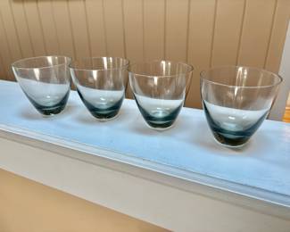 Set of 4 Danish Modern Smoked Gray Glass Tumblers 