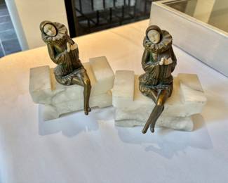 JB Hirsch Pierrot Deco Lady Bookends 