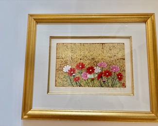 Kazutoshi Sugiura Beautifully Framed and Matted Floral Signed Art 