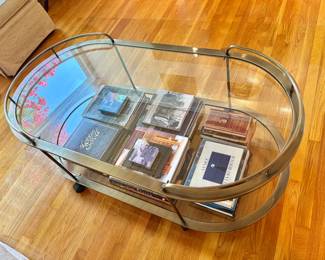 MCM Metal and Glass Coffee Table on Casters