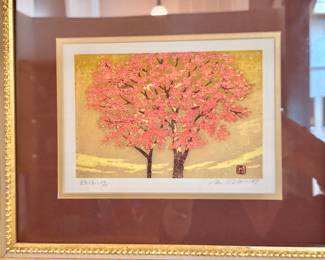 Beautifully Framed and Matted Morihiro Sato Woodblock Print